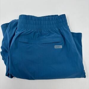 Barbell Mens XL Blue Stretch Waist Drawstrings Athletic Shorts